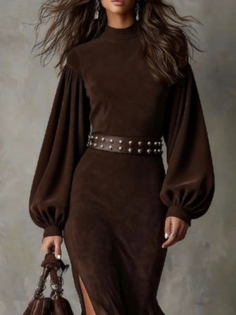 Harriet | Lantern-sleeve Midi Dress