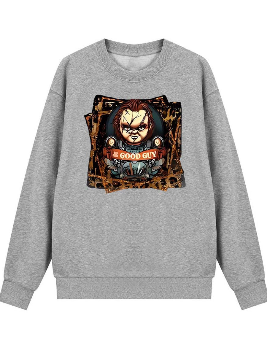 Figure Letter Print Sweatshirt Ar70120