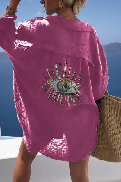 Ola - Eye Sequin Glam Blouse