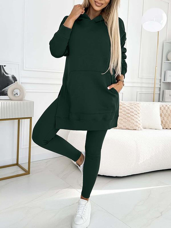 Color Hoodie and Leggings Two-piece Set