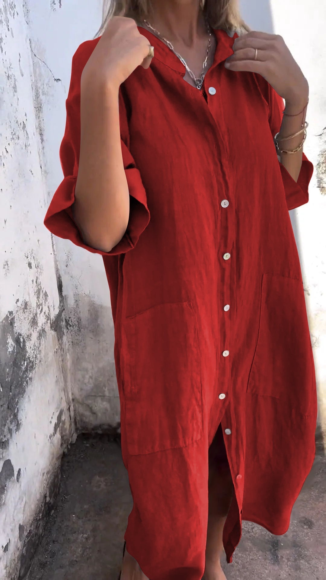 Shirt Style Long Dress