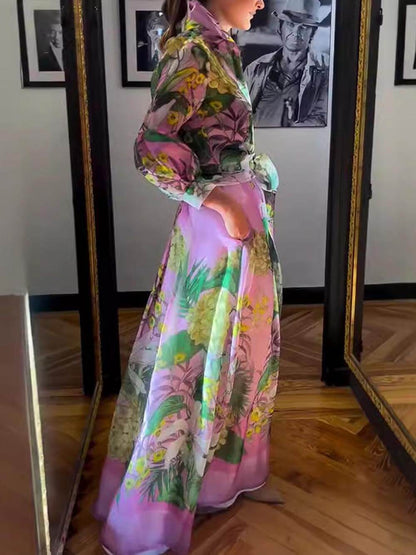 And Mature Print Maxi Skirt
