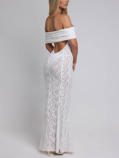 Lace Fishtail Maxi Dress