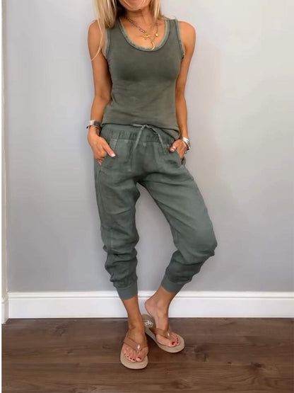 Cotton and Linen Two-piece Set