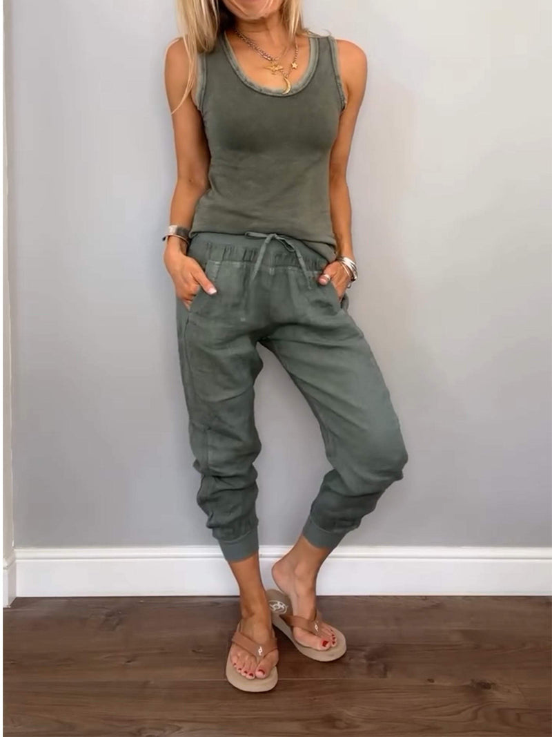Cotton and Linen Two-piece Set