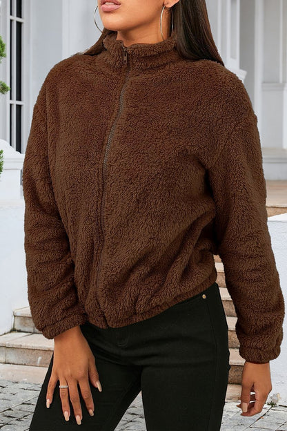 Plush Loose Warm Long-sleeved Cardigan Jacket