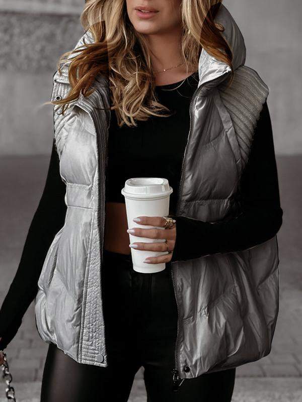 Sleeveless Knitted Patchwork Cotton Vest Coat