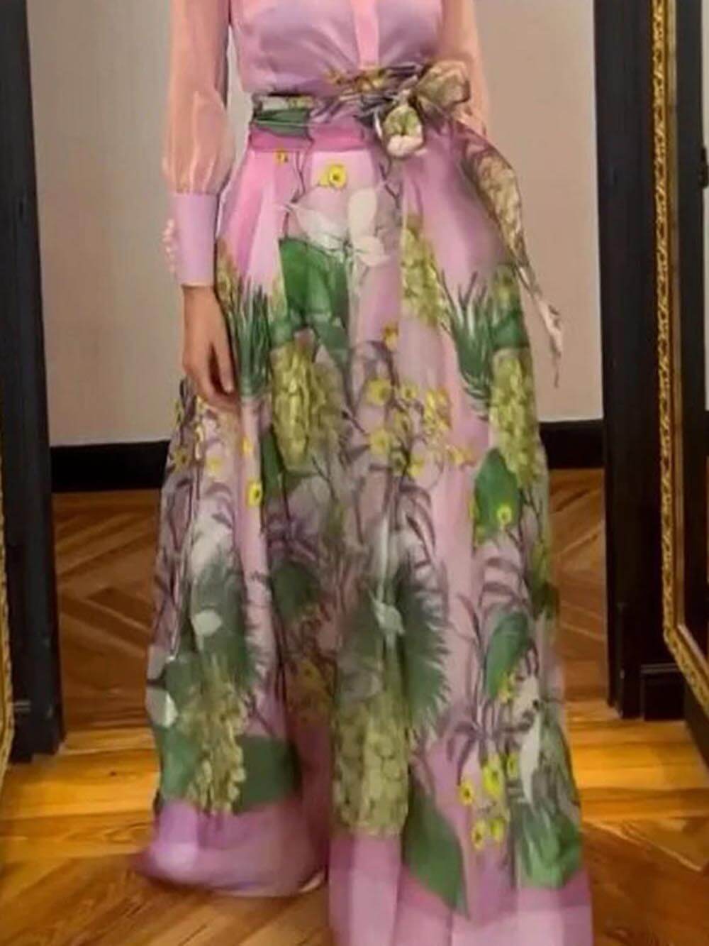 And Mature Print Maxi Skirt