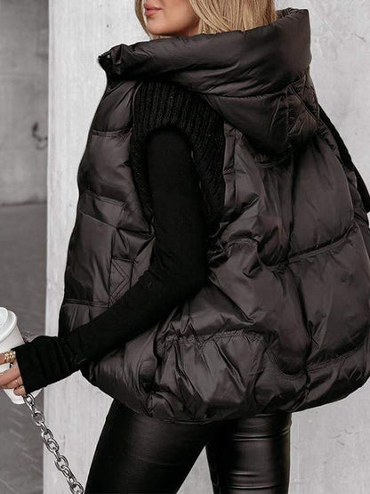 Sleeveless Knitted Patchwork Cotton Vest Coat