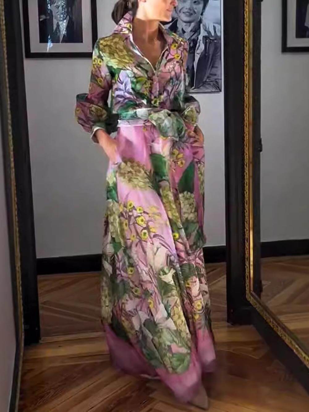 And Mature Print Maxi Skirt