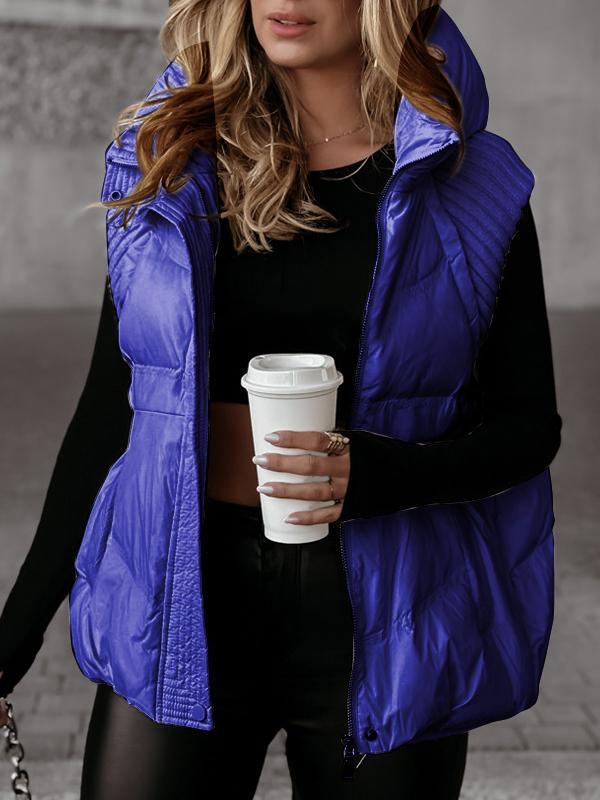 Sleeveless Knitted Patchwork Cotton Vest Coat