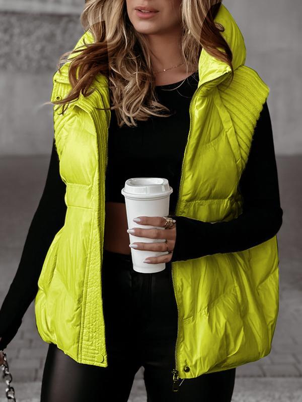 Sleeveless Knitted Patchwork Cotton Vest Coat