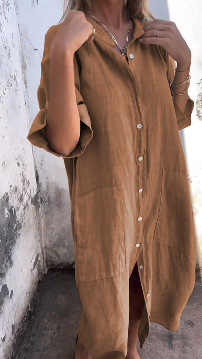 Shirt Style Long Dress