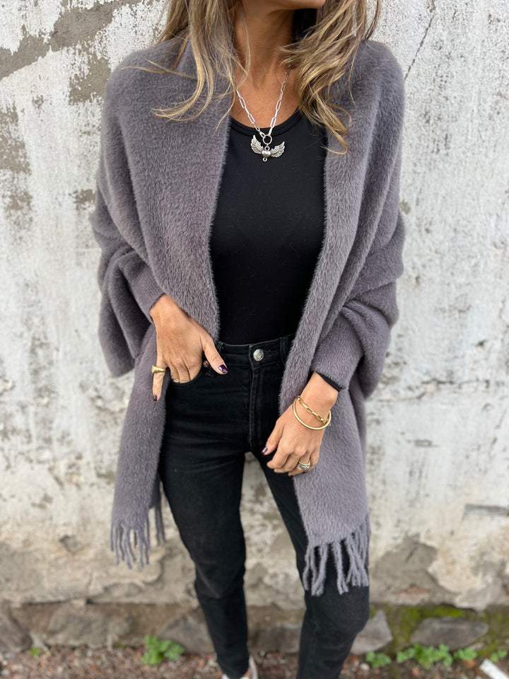 Long Sleeve Tassel Shawl Coat