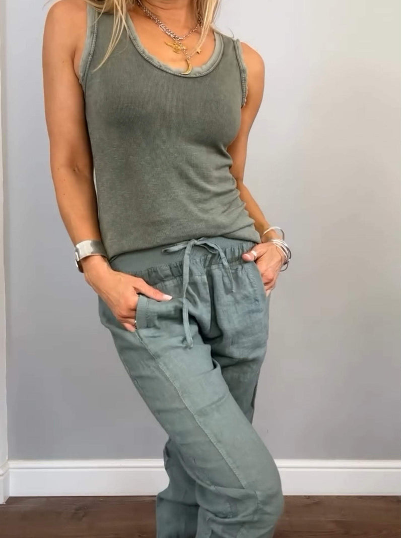 Cotton and Linen Two-piece Set