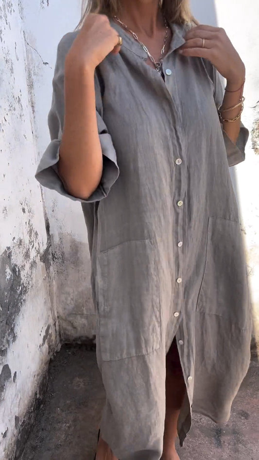 Shirt Style Long Dress