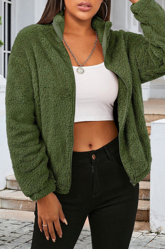 Plush Loose Warm Long-sleeved Cardigan Jacket