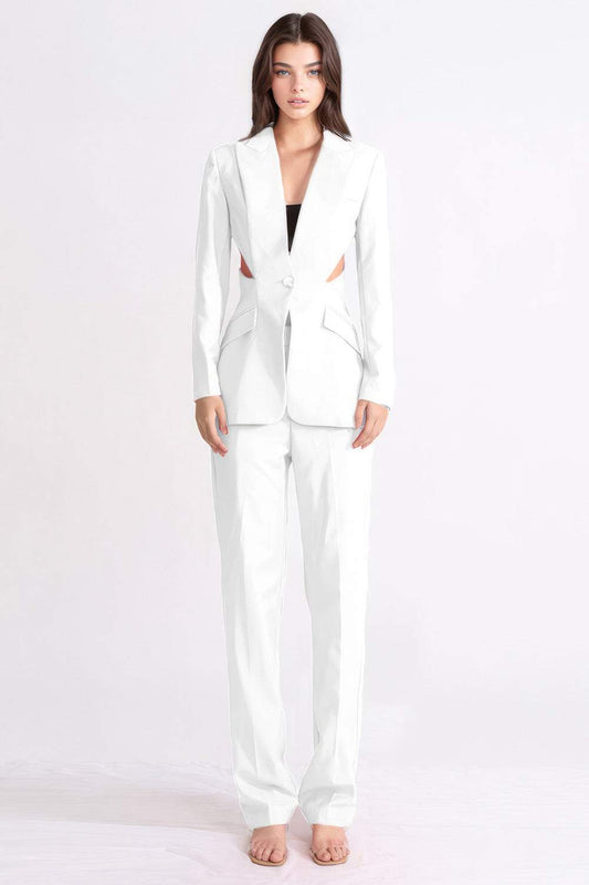 Cut-out Backless Suit Two-piece Set