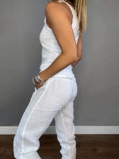Cotton and Linen Two-piece Set