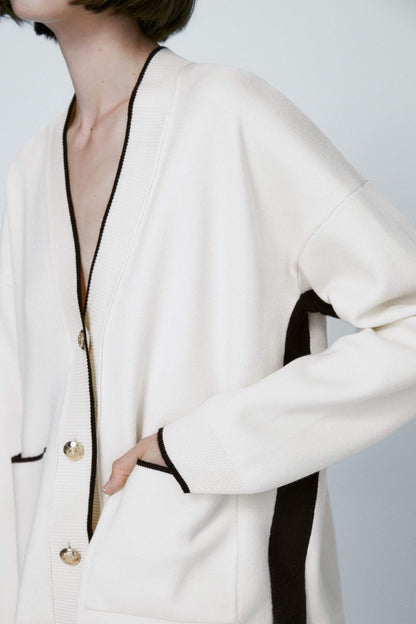 Knit Buttoned Cardigan White