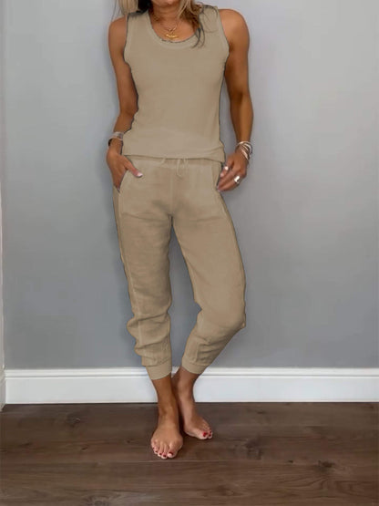 Cotton and Linen Two-piece Set