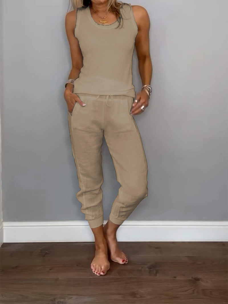 Cotton and Linen Two-piece Set