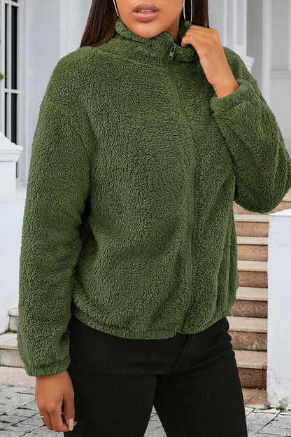 Plush Loose Warm Long-sleeved Cardigan Jacket