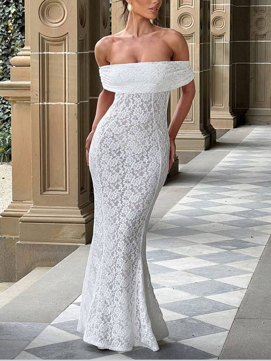 Lace Fishtail Maxi Dress