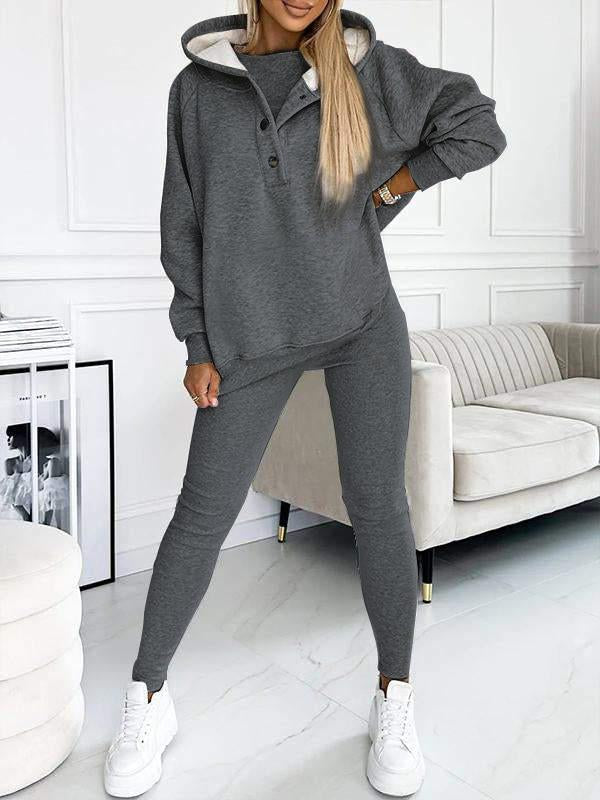 (s-5xl) Hooded and Comfortable Sweatshirt Two-piece Suit