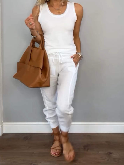 Cotton and Linen Two-piece Set