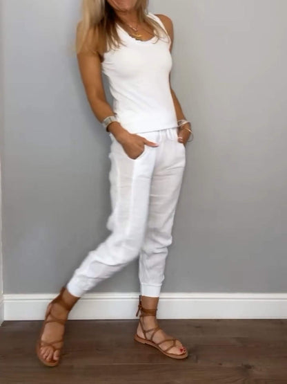 Cotton and Linen Two-piece Set
