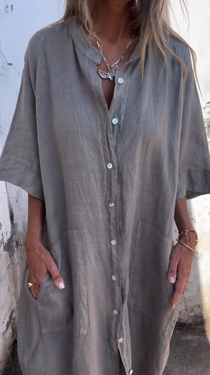 Shirt Style Long Dress