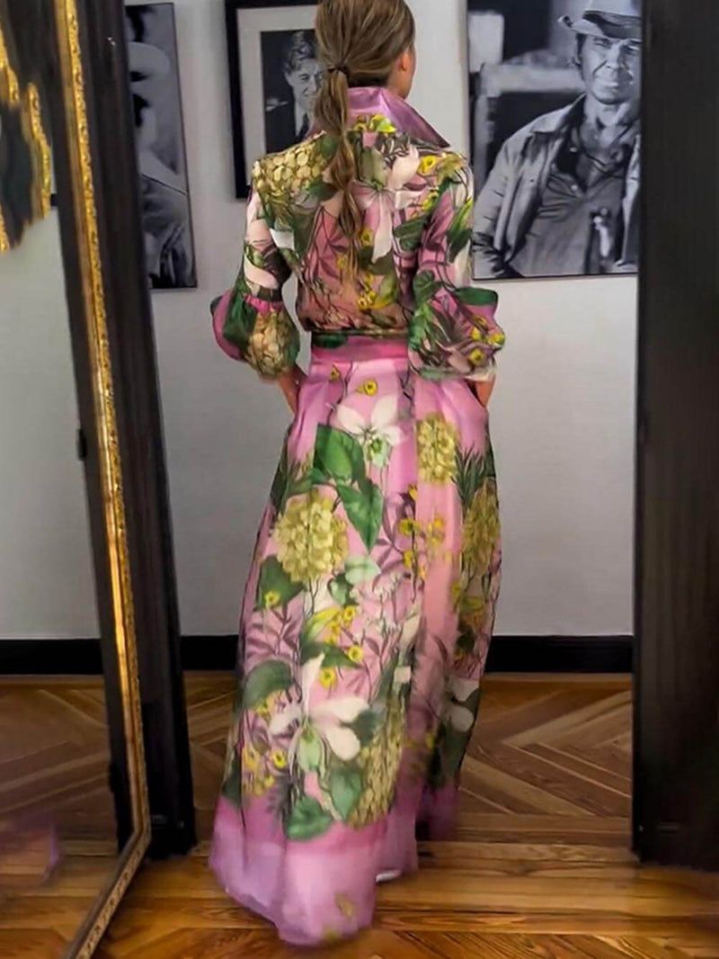 And Mature Print Maxi Skirt