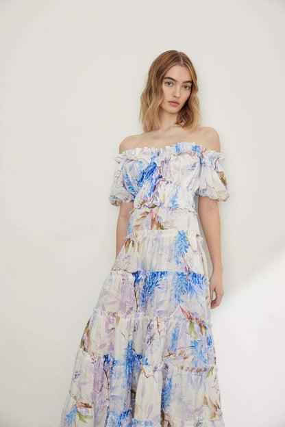 Off-shoulder Ruffle Maxi Dress