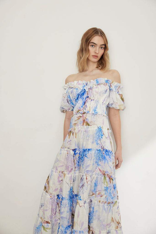 Off-shoulder Ruffle Maxi Dress