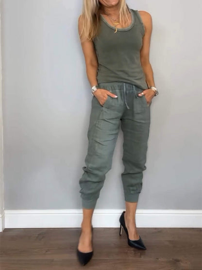 Cotton and Linen Two-piece Set