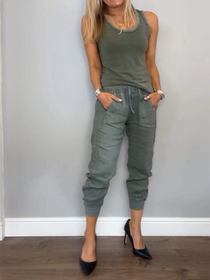 Cotton and Linen Two-piece Set