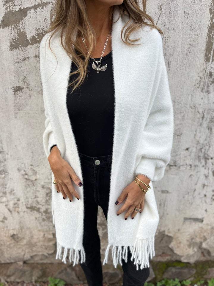 Long Sleeve Tassel Shawl Coat