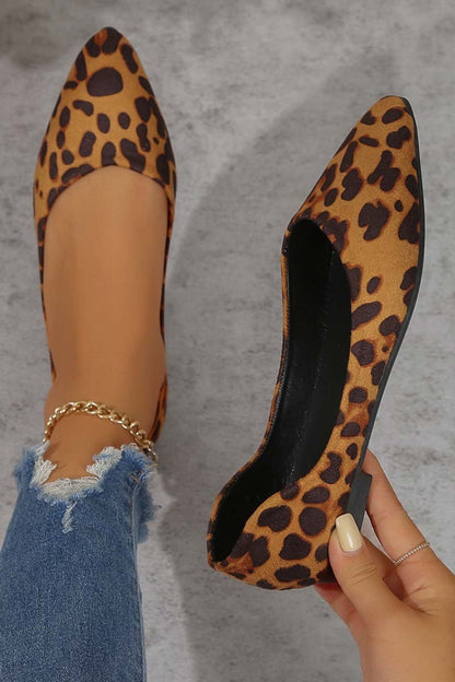 Pointed Toe Leopard Flats