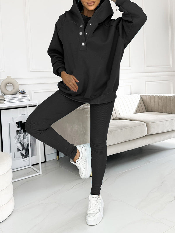 (s-5xl) Hooded and Comfortable Sweatshirt Two-piece Suit