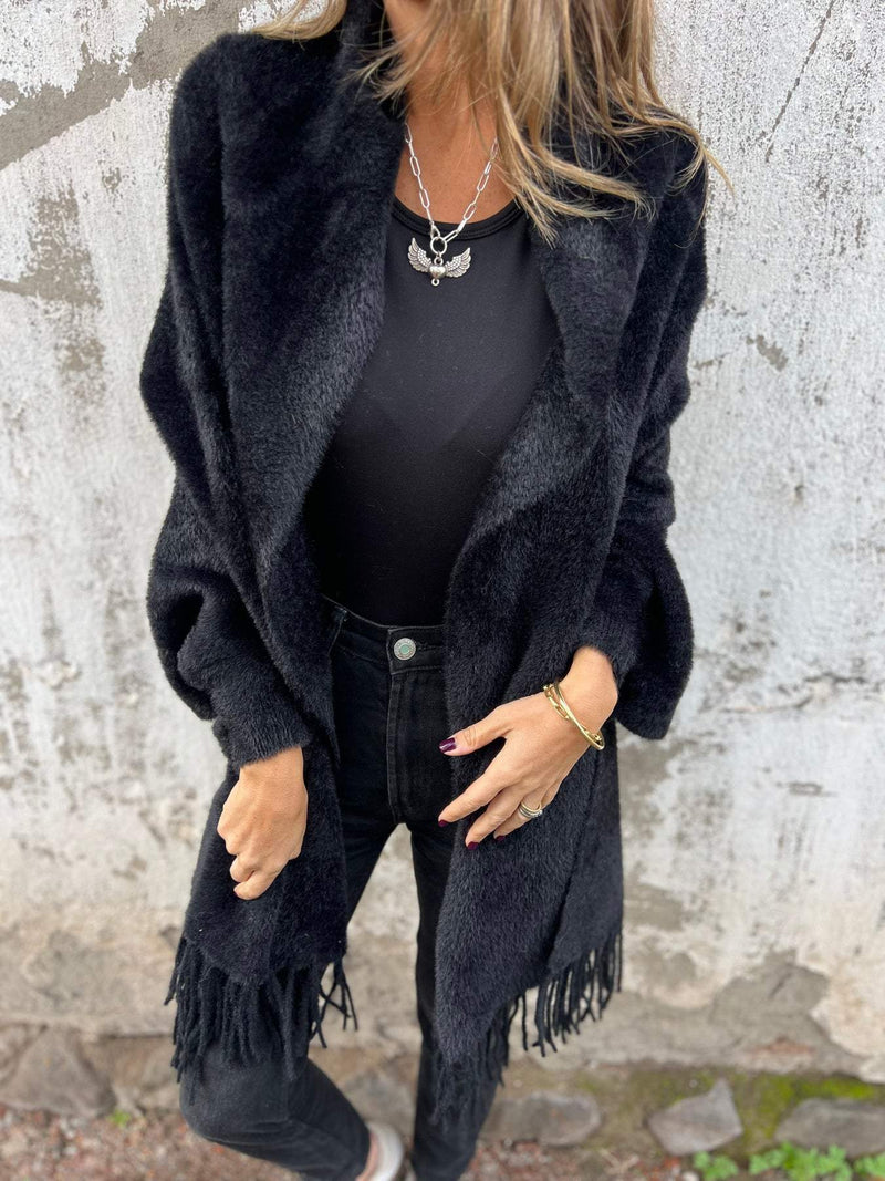 Long Sleeve Tassel Shawl Coat