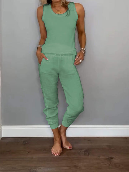 Cotton and Linen Two-piece Set