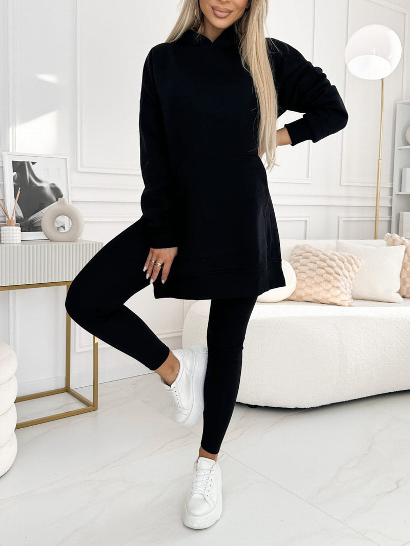 Color Hoodie and Leggings Two-piece Set