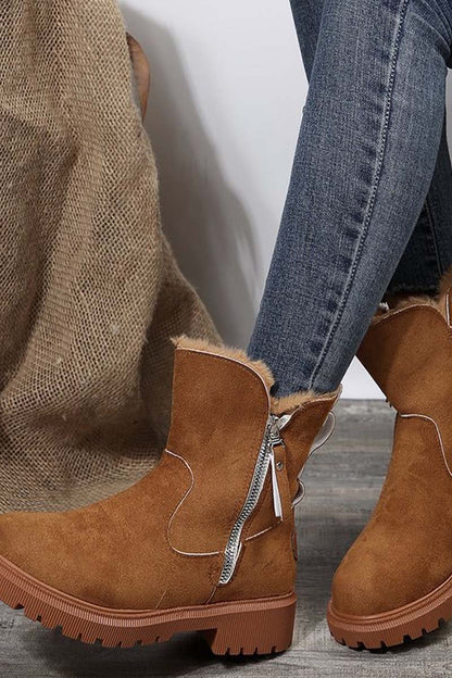 Velvet Thickened Warm Mid-calf Cotton Boots