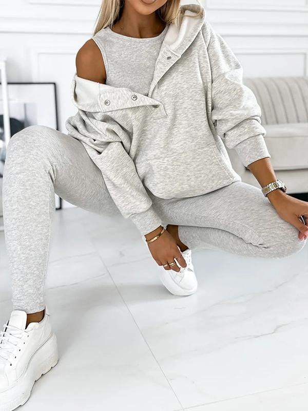 (s-5xl) and Comfortable Sweatshirt Three-piece Suit
