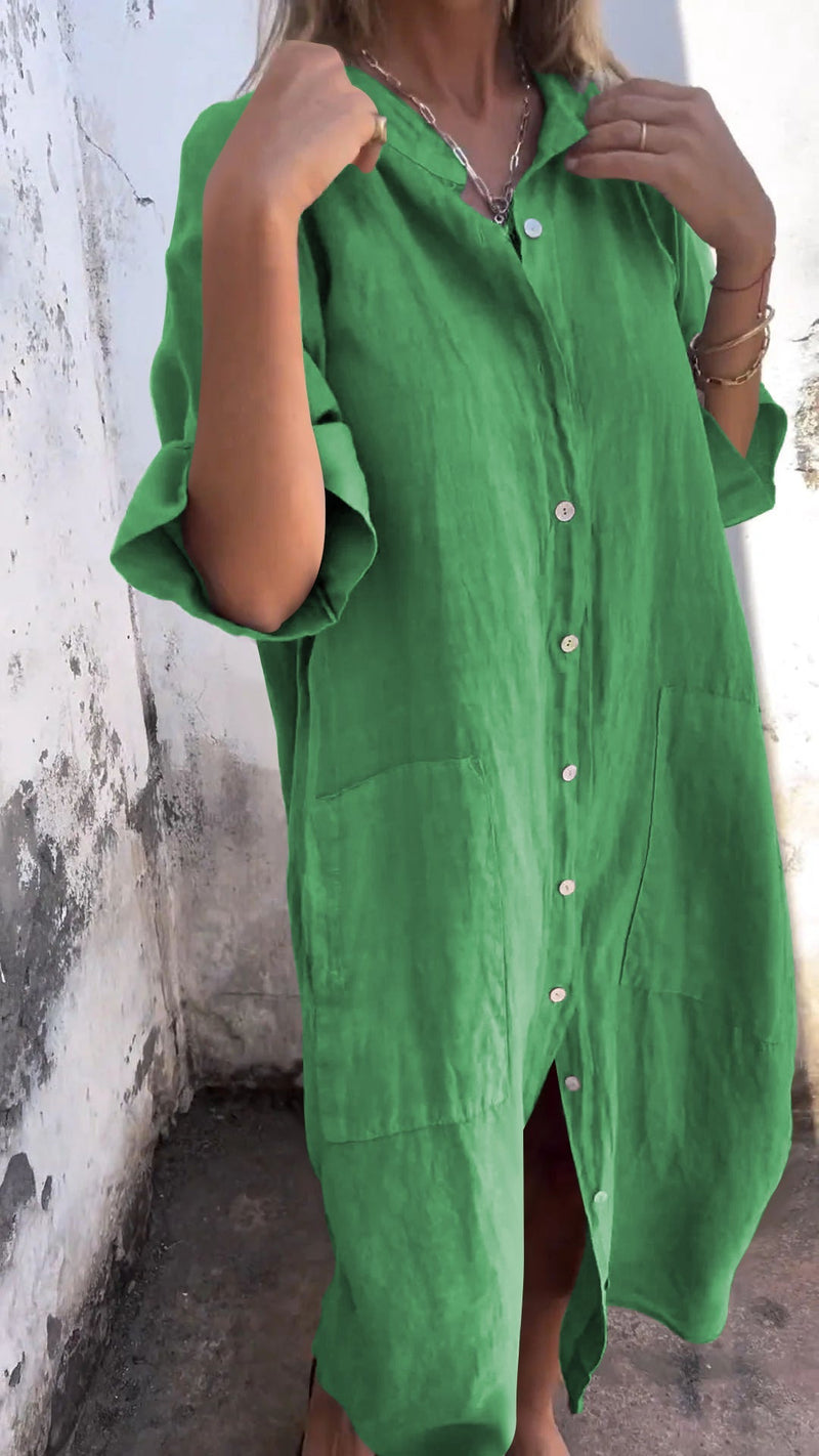 Shirt Style Long Dress