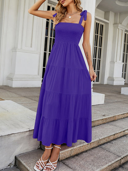Tie-shoulder Sleeveless Maxi Dress