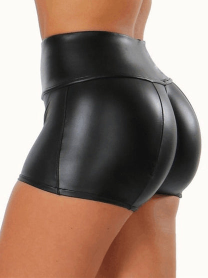 High Waist Faux Leather Shorts Ar50127