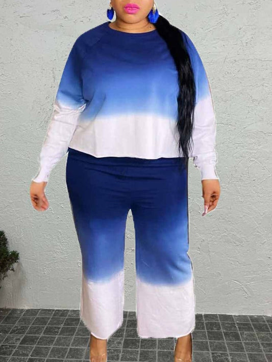 Gradient Loose Pants Set Ac201