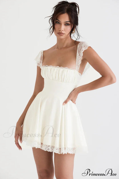 Kaia Ivory Stylish A-line Mini Dress